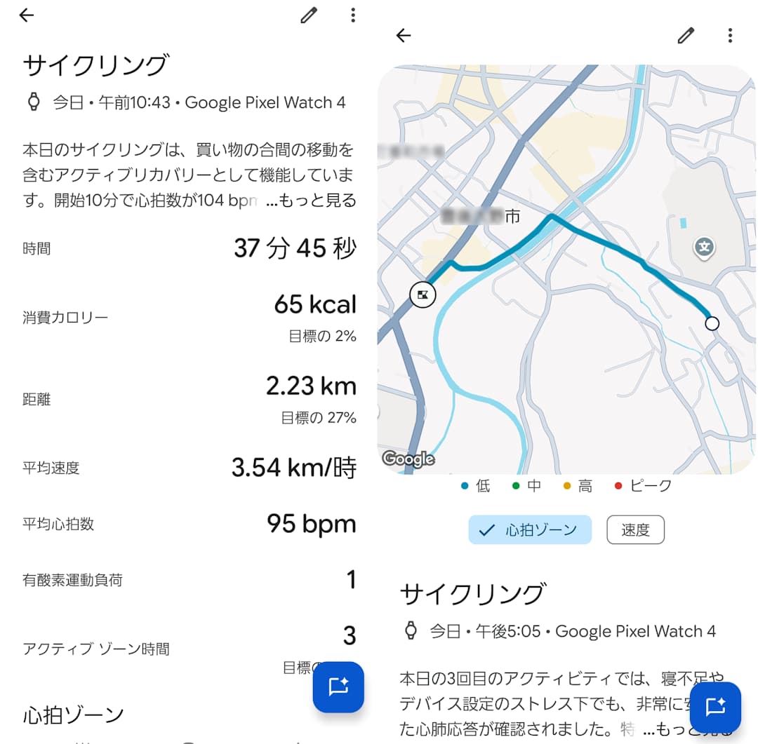 サイクリングの記録