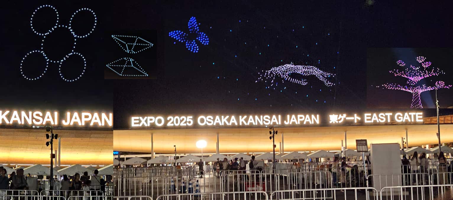 万博当日21時台の行程(ドローンショー)