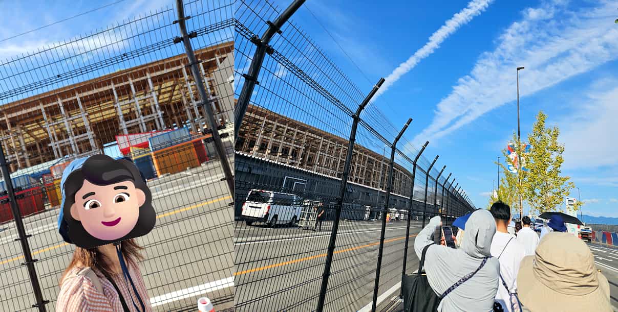 万博当日北側専用通路を歩く