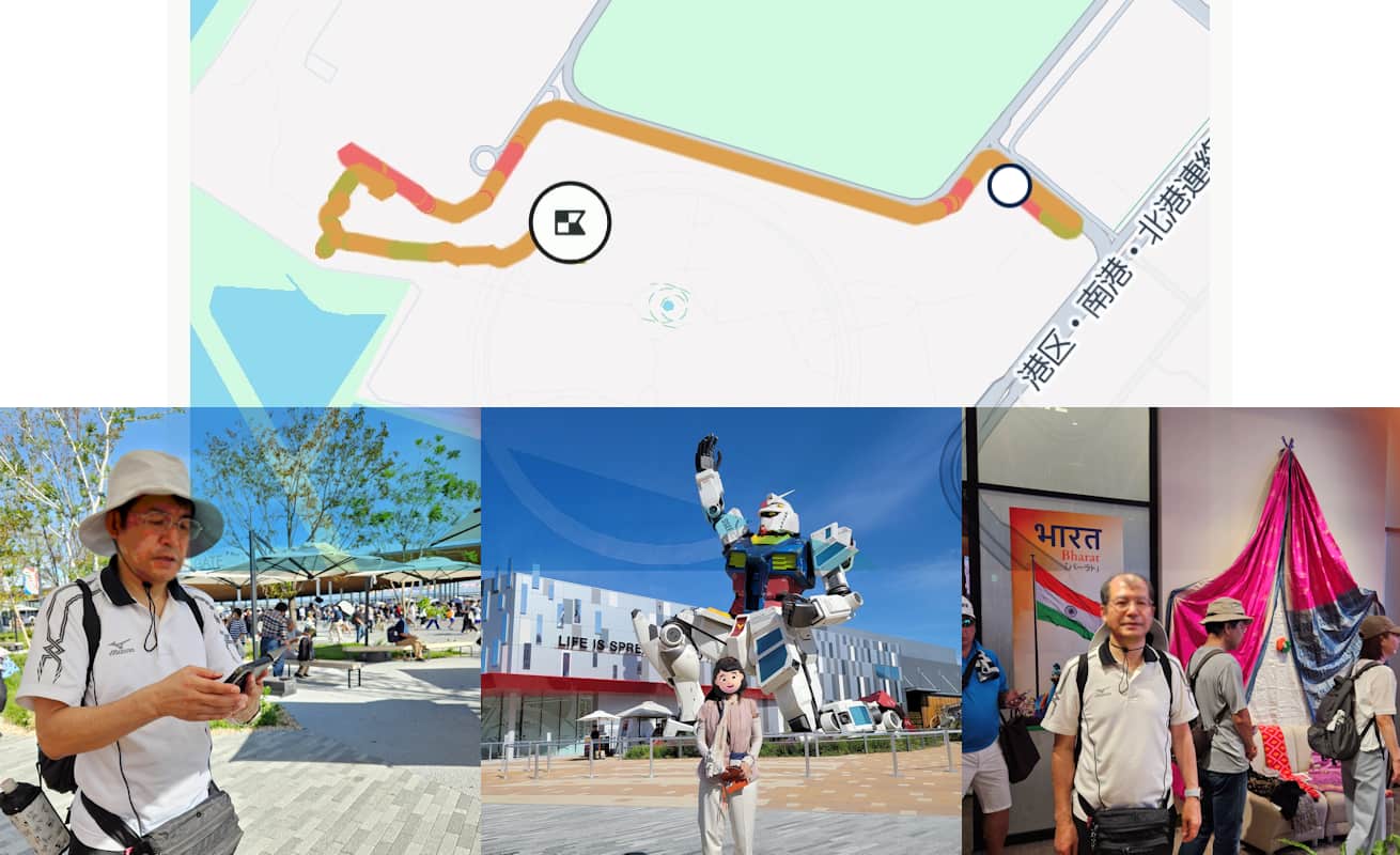 万博当日9時台の行程(インド館)