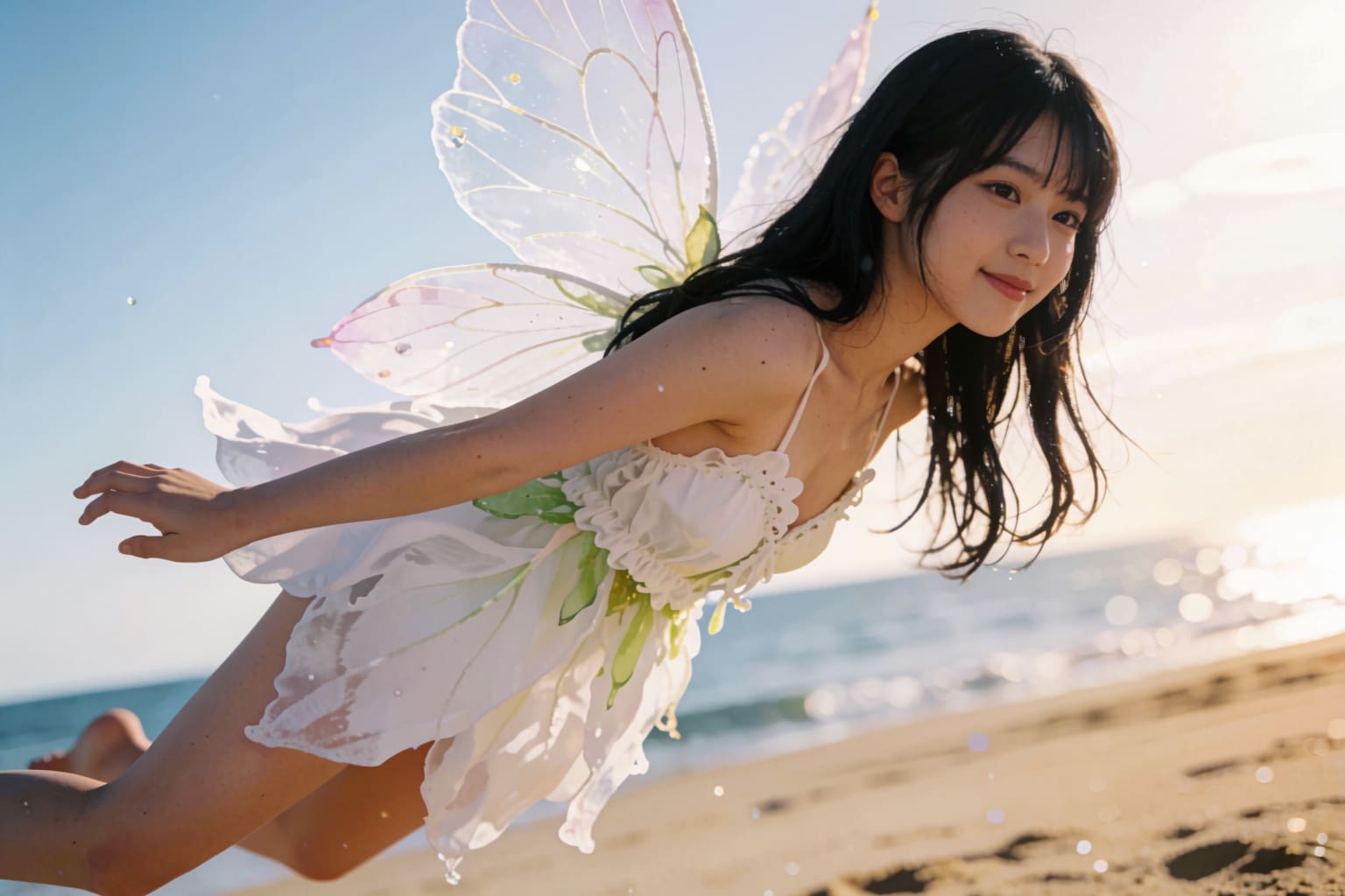 ビーチを飛ぶ妖精krea実写版