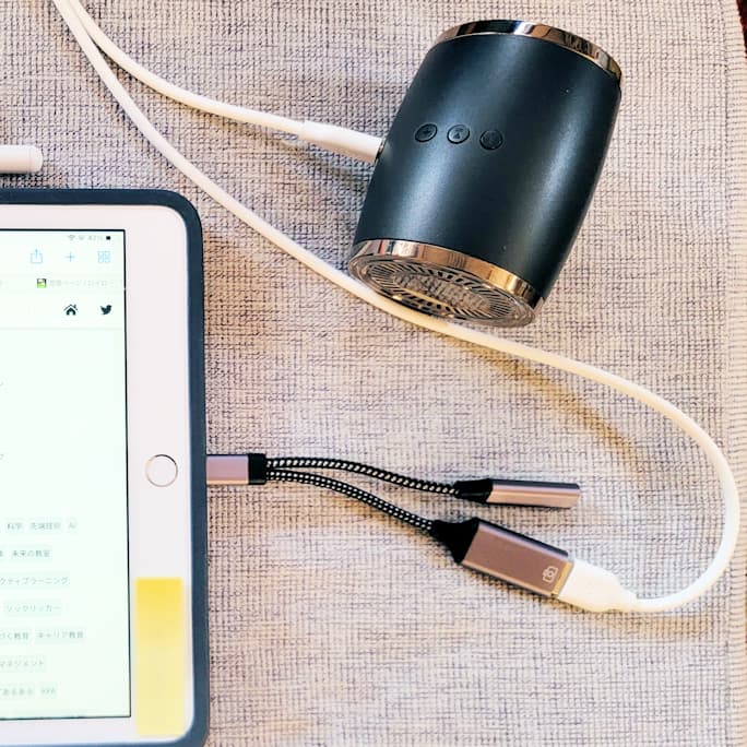 二又OTGアダプタ→USBスピーカー