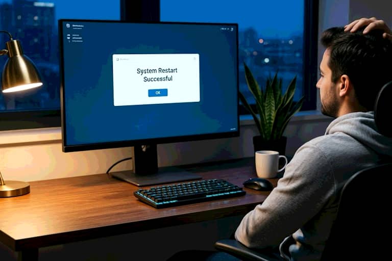 再起動に成功したPC