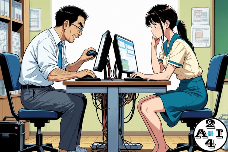 AIを活用して教材づくりに励む教員たち